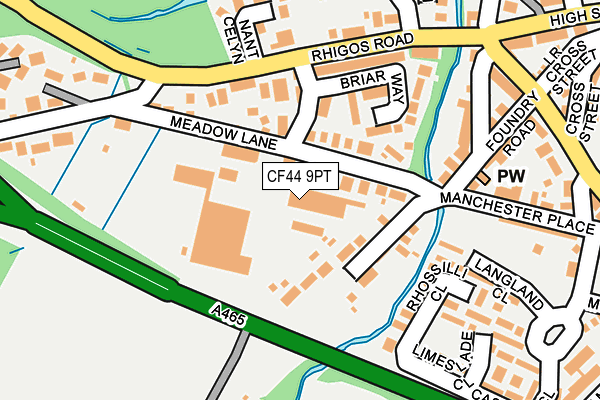 CF44 9PT map - OS OpenMap – Local (Ordnance Survey)