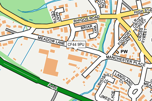 CF44 9PU map - OS OpenMap – Local (Ordnance Survey)