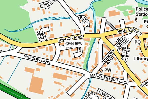 CF44 9PW map - OS OpenMap – Local (Ordnance Survey)