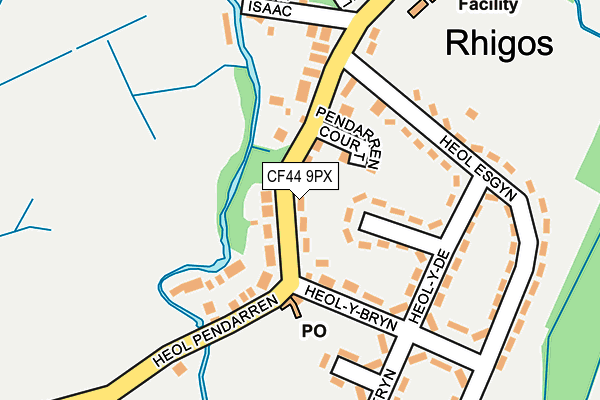 CF44 9PX map - OS OpenMap – Local (Ordnance Survey)