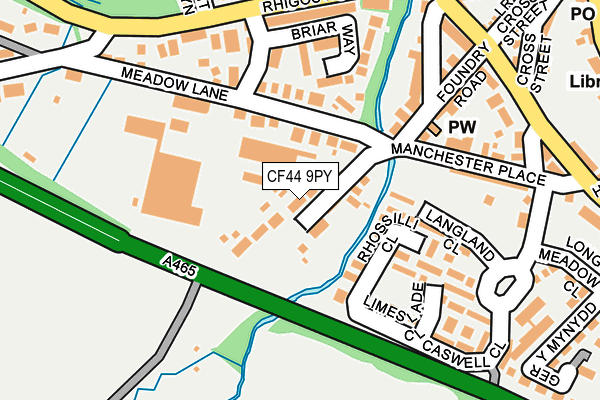 CF44 9PY map - OS OpenMap – Local (Ordnance Survey)