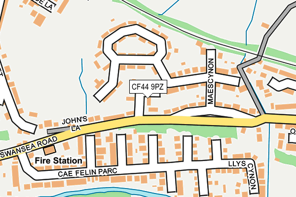 CF44 9PZ map - OS OpenMap – Local (Ordnance Survey)