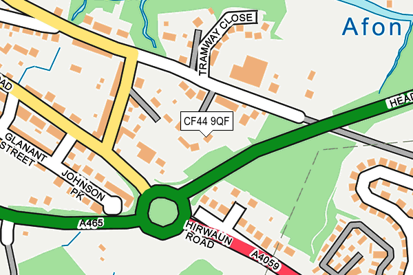 CF44 9QF map - OS OpenMap – Local (Ordnance Survey)