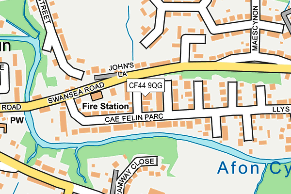 CF44 9QG map - OS OpenMap – Local (Ordnance Survey)