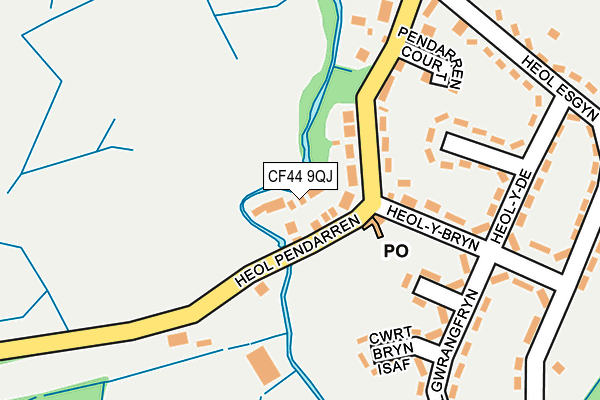 CF44 9QJ map - OS OpenMap – Local (Ordnance Survey)
