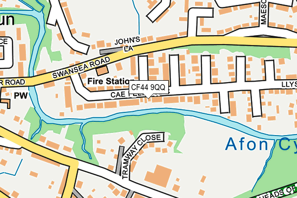 CF44 9QQ map - OS OpenMap – Local (Ordnance Survey)