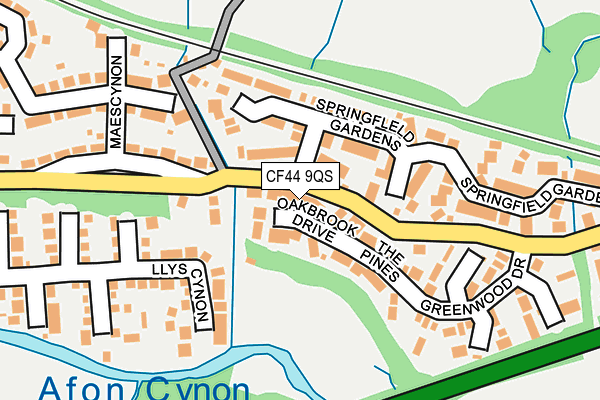 CF44 9QS map - OS OpenMap – Local (Ordnance Survey)