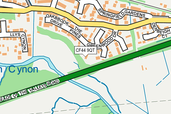 CF44 9QT map - OS OpenMap – Local (Ordnance Survey)