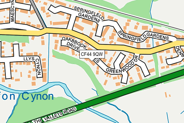 CF44 9QW map - OS OpenMap – Local (Ordnance Survey)