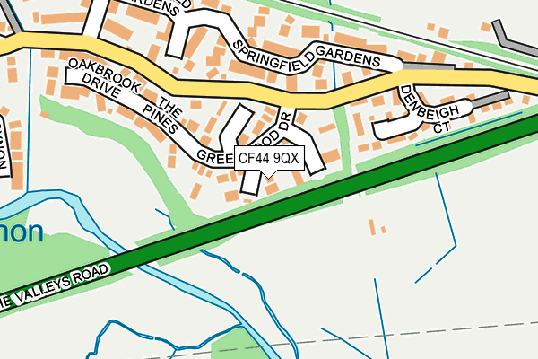 CF44 9QX map - OS OpenMap – Local (Ordnance Survey)