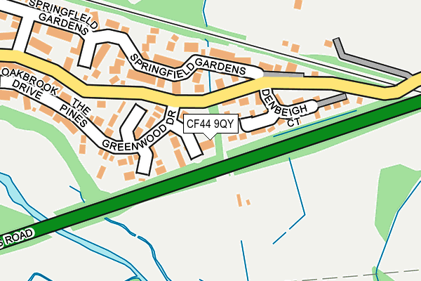 CF44 9QY map - OS OpenMap – Local (Ordnance Survey)