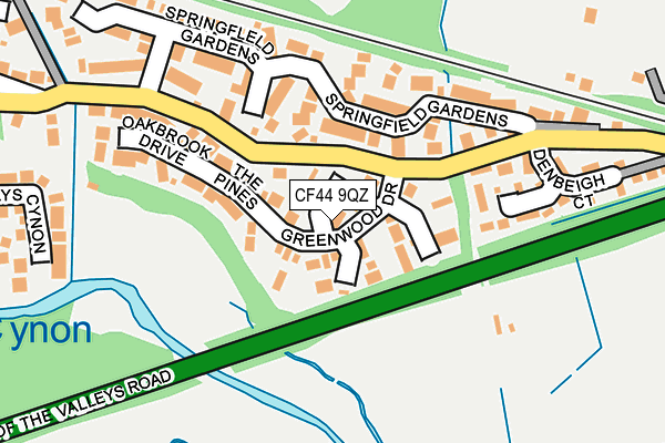 CF44 9QZ map - OS OpenMap – Local (Ordnance Survey)