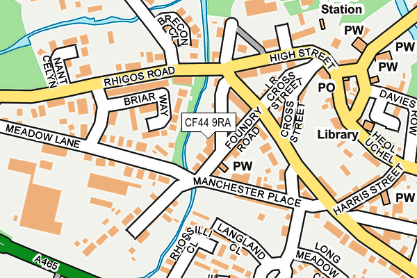 CF44 9RA map - OS OpenMap – Local (Ordnance Survey)