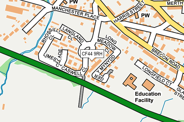 CF44 9RH map - OS OpenMap – Local (Ordnance Survey)