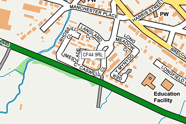 CF44 9RL map - OS OpenMap – Local (Ordnance Survey)