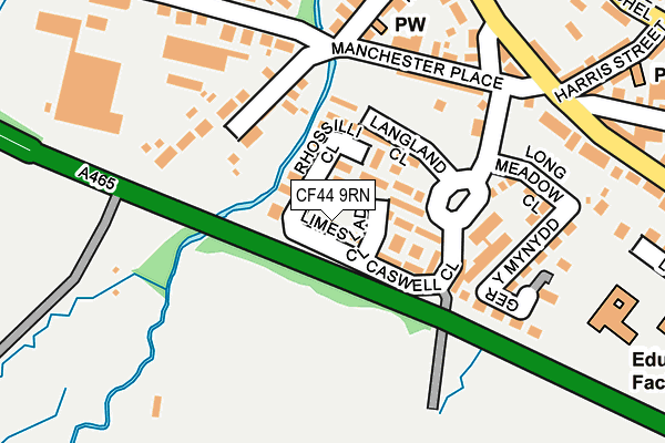 CF44 9RN map - OS OpenMap – Local (Ordnance Survey)