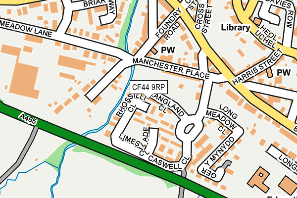 CF44 9RP map - OS OpenMap – Local (Ordnance Survey)