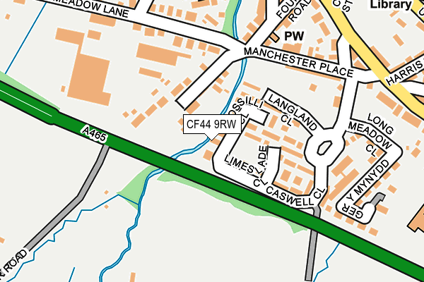 CF44 9RW map - OS OpenMap – Local (Ordnance Survey)