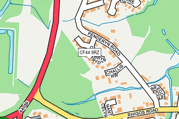 CF44 9RZ map - OS OpenMap – Local (Ordnance Survey)