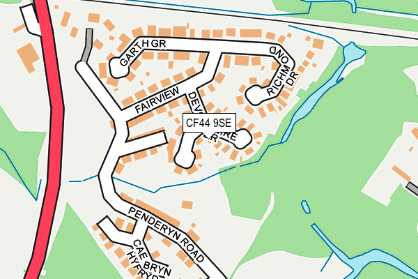 CF44 9SE map - OS OpenMap – Local (Ordnance Survey)