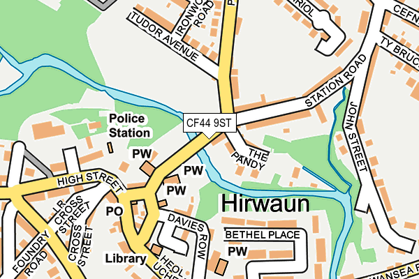 CF44 9ST map - OS OpenMap – Local (Ordnance Survey)