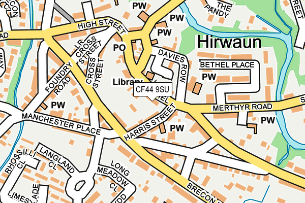 CF44 9SU map - OS OpenMap – Local (Ordnance Survey)