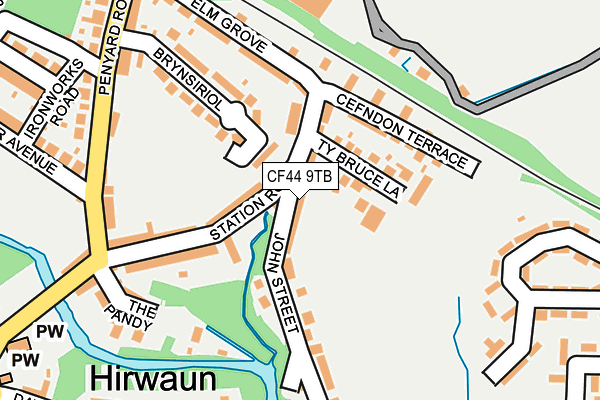 CF44 9TB map - OS OpenMap – Local (Ordnance Survey)