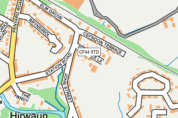 CF44 9TD map - OS OpenMap – Local (Ordnance Survey)