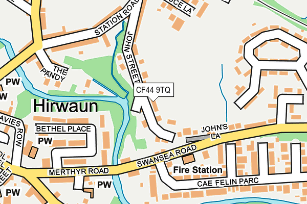 CF44 9TQ map - OS OpenMap – Local (Ordnance Survey)