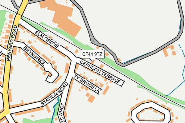 CF44 9TZ map - OS OpenMap – Local (Ordnance Survey)