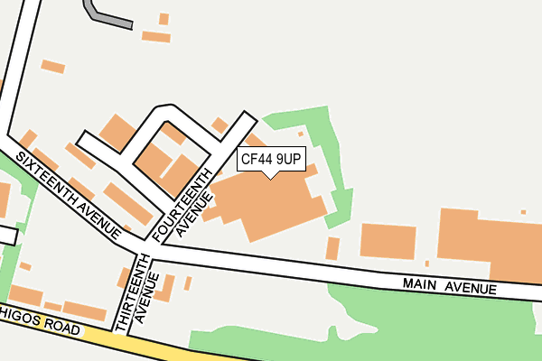 CF44 9UP map - OS OpenMap – Local (Ordnance Survey)
