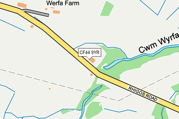 CF44 9YR map - OS OpenMap – Local (Ordnance Survey)