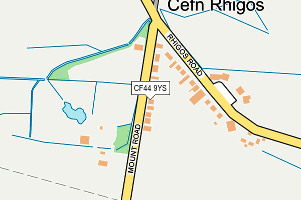 CF44 9YS map - OS OpenMap – Local (Ordnance Survey)