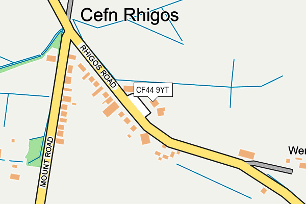 CF44 9YT map - OS OpenMap – Local (Ordnance Survey)