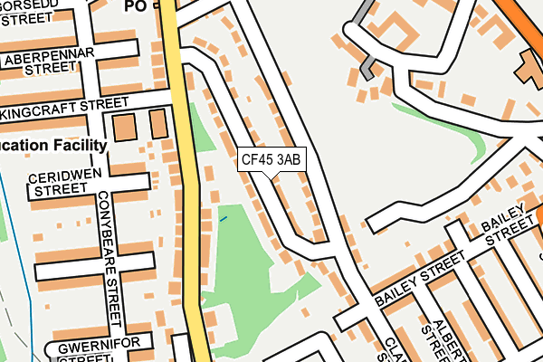 CF45 3AB map - OS OpenMap – Local (Ordnance Survey)