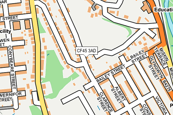 CF45 3AD map - OS OpenMap – Local (Ordnance Survey)