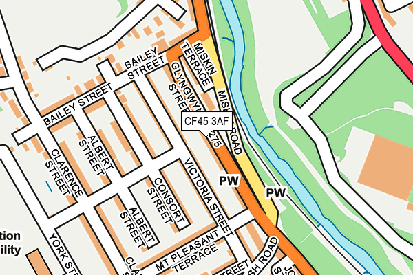 CF45 3AF map - OS OpenMap – Local (Ordnance Survey)