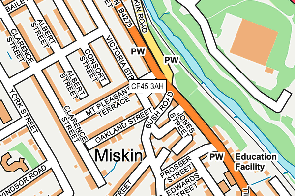 CF45 3AH map - OS OpenMap – Local (Ordnance Survey)