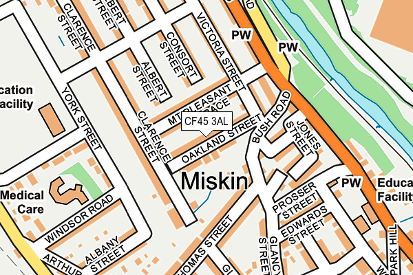 CF45 3AL map - OS OpenMap – Local (Ordnance Survey)