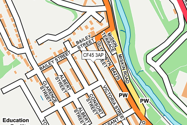 CF45 3AP map - OS OpenMap – Local (Ordnance Survey)