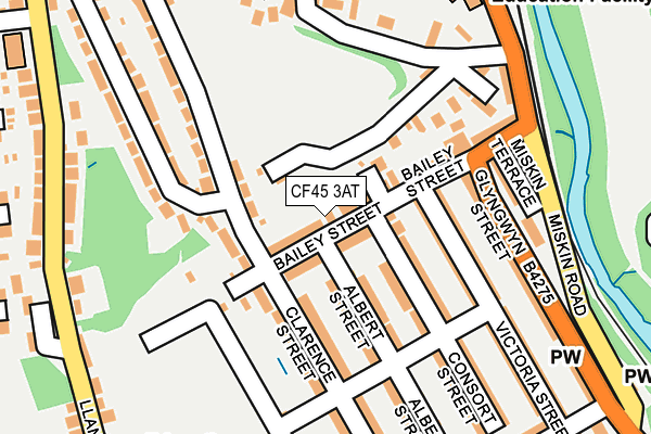 CF45 3AT map - OS OpenMap – Local (Ordnance Survey)