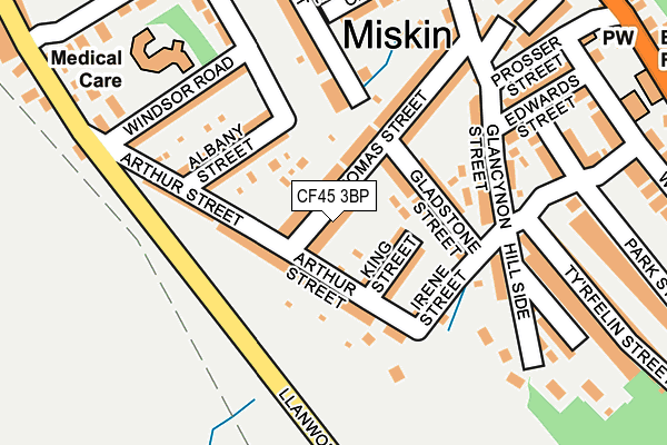 CF45 3BP map - OS OpenMap – Local (Ordnance Survey)