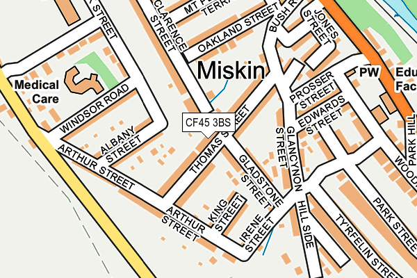 CF45 3BS map - OS OpenMap – Local (Ordnance Survey)