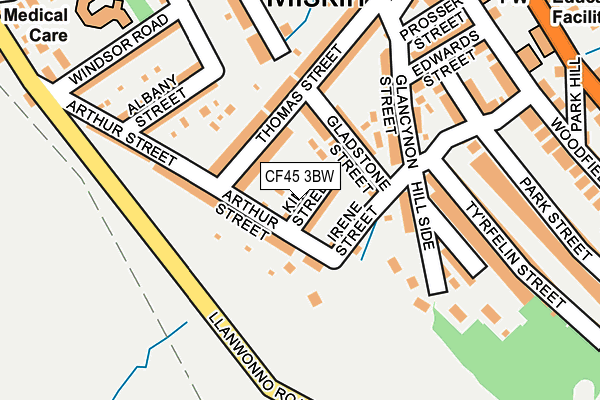 CF45 3BW map - OS OpenMap – Local (Ordnance Survey)