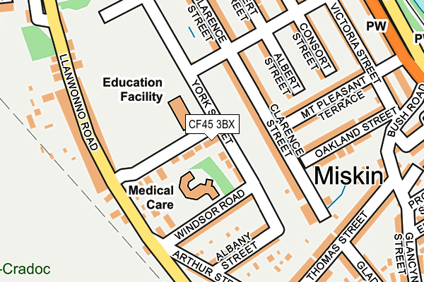 CF45 3BX map - OS OpenMap – Local (Ordnance Survey)