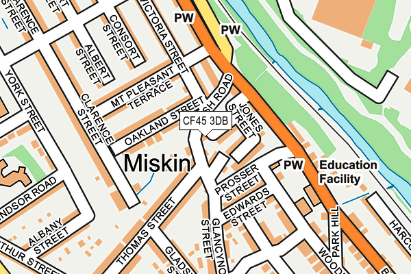 CF45 3DB map - OS OpenMap – Local (Ordnance Survey)