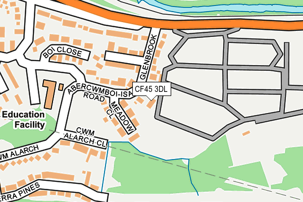 CF45 3DL map - OS OpenMap – Local (Ordnance Survey)