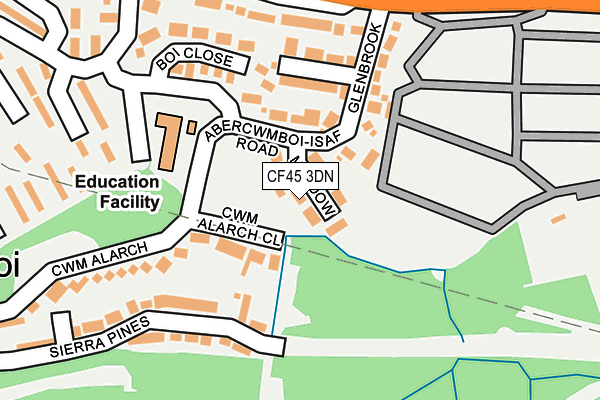 CF45 3DN map - OS OpenMap – Local (Ordnance Survey)