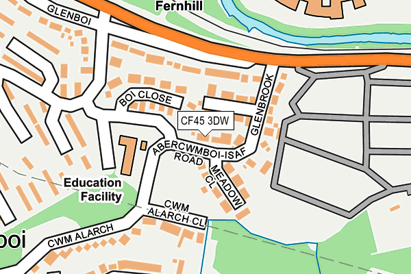 CF45 3DW map - OS OpenMap – Local (Ordnance Survey)