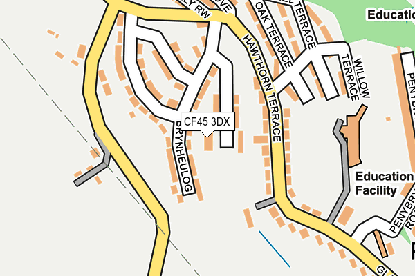 CF45 3DX map - OS OpenMap – Local (Ordnance Survey)